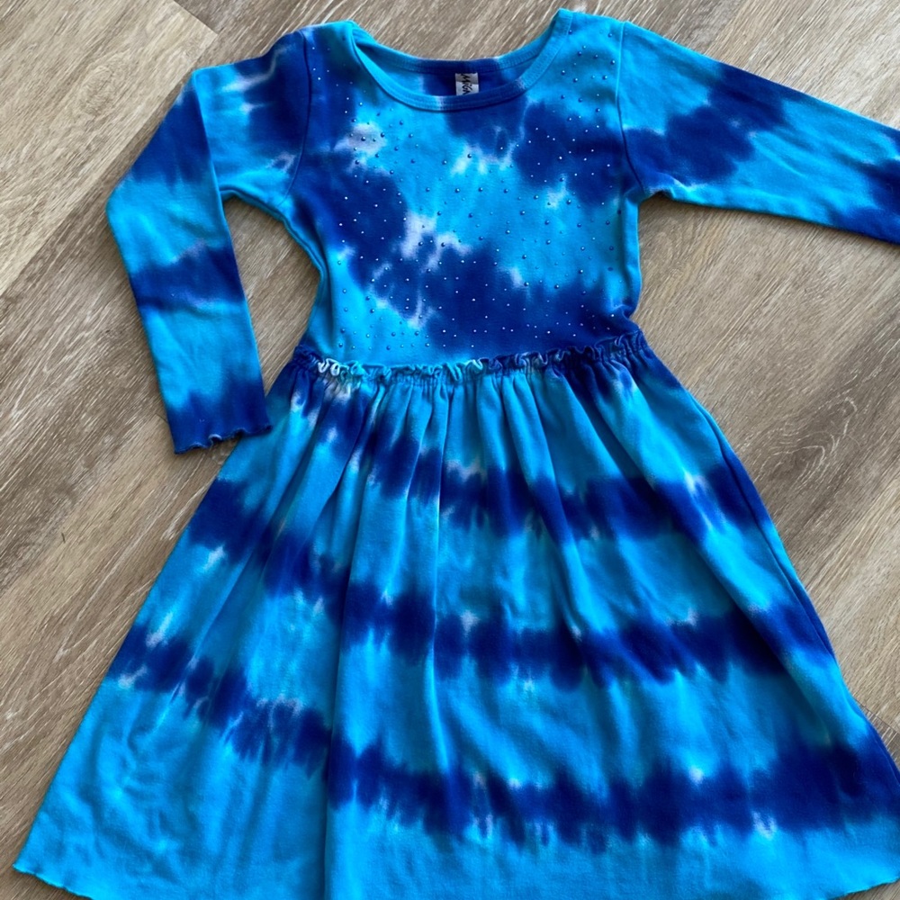 Blue dress soft thick jersey. Blue.
